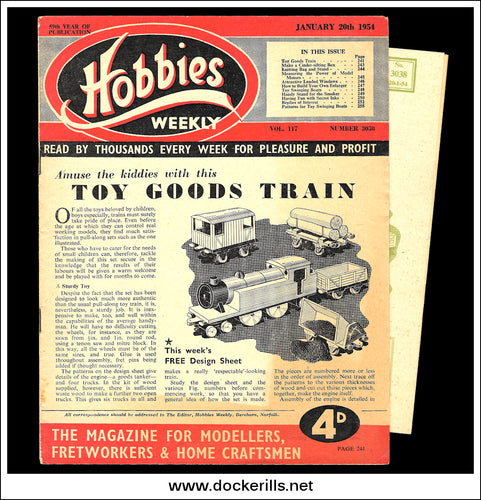 Hobbies Weekly Magazine, Vol. 117, No. 3038, January 20th,1954.