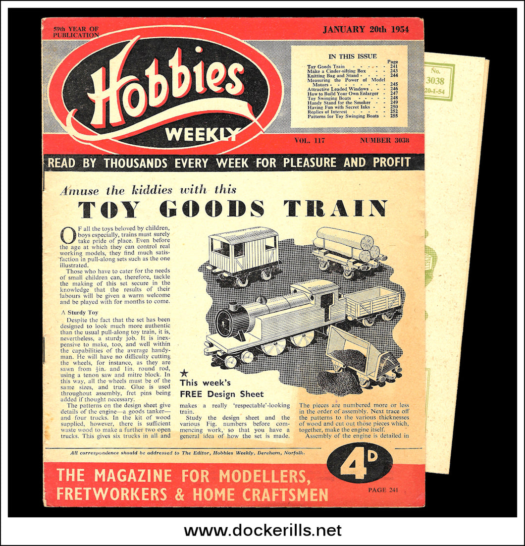 Hobbies Weekly Magazine, Vol. 117, No. 3038, January 20th,1954.