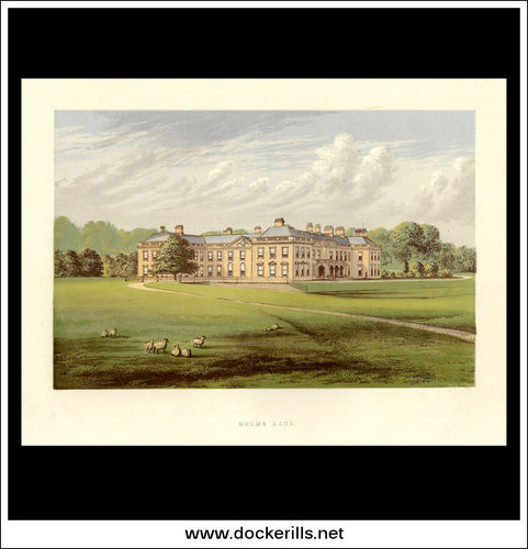 Holme Lacy, Near Hereford, Herefordshire, England. Antique Print, Chromoxylograph 1880.