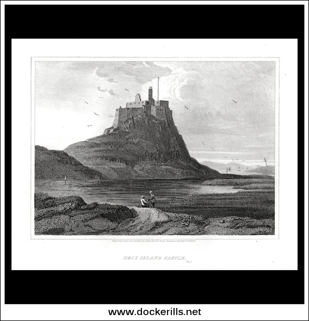 Holy Island Pl.2, Northumberland, England. Antique Print - Copper Plate Engraving 1815