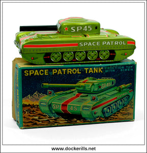 Space Patrol Tank, Hope, Japan. Vintage Tin Plate Space Tank