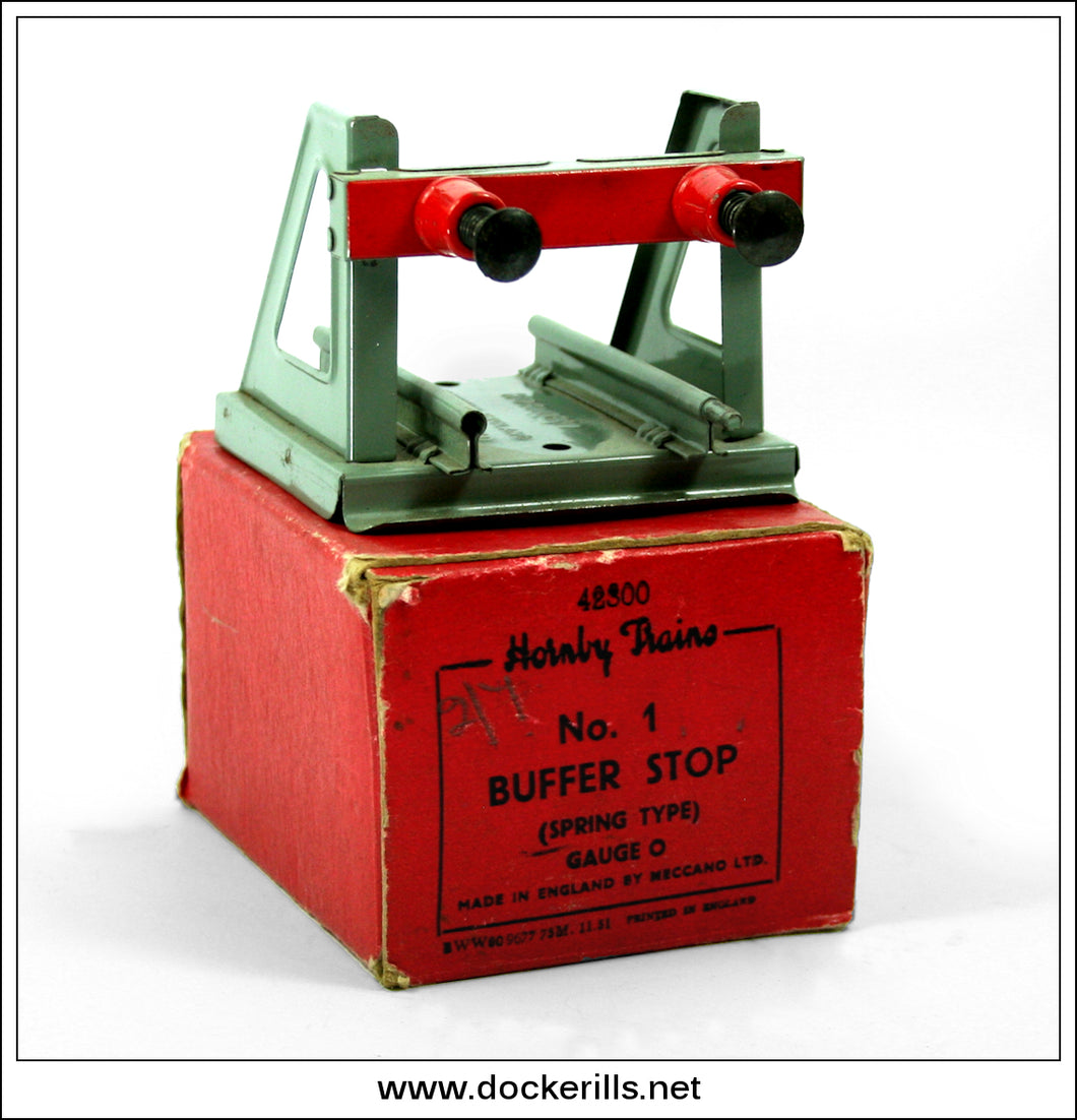 Hornby 'O' Gauge No. 1 Buffer Stop, Meccano. Vintage Tin Plate Railway Toy. Boxed. [2]