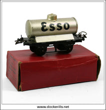 Hornby Trains 'O' Gauge No. 1 Petrol Tank Wagon "Esso", Meccano. Vintage Tin Plate Railway Toy. Boxed 1