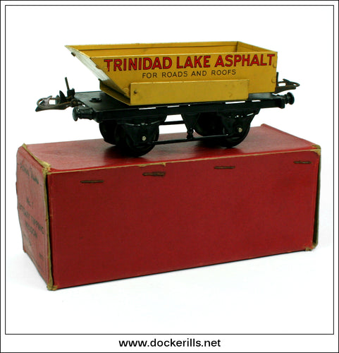 Hornby 'O' Gauge No. 1 Rotary Tipping Wagon, Trinidad Lake Asphalt, Vintage Tin Plate Railway Toy 1.
