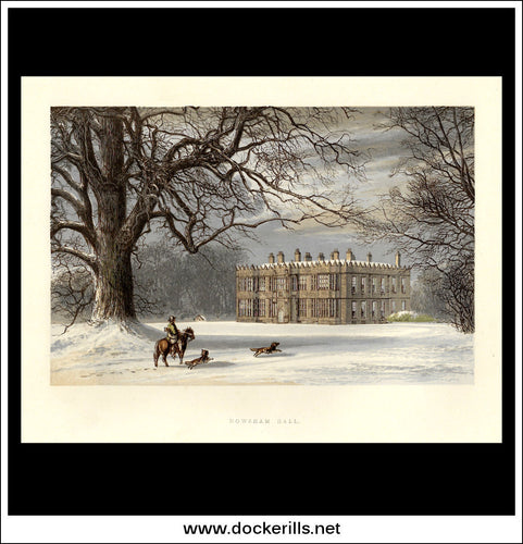 Howsham Hall, Near Malton, Yorkshire, England. Antique Print, Chromoxylograph 1880.