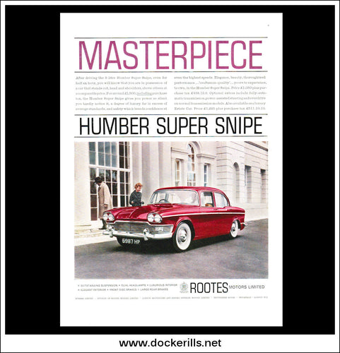 Humber Super Snipe. Original Vintage Advert From April 6th, 1961.