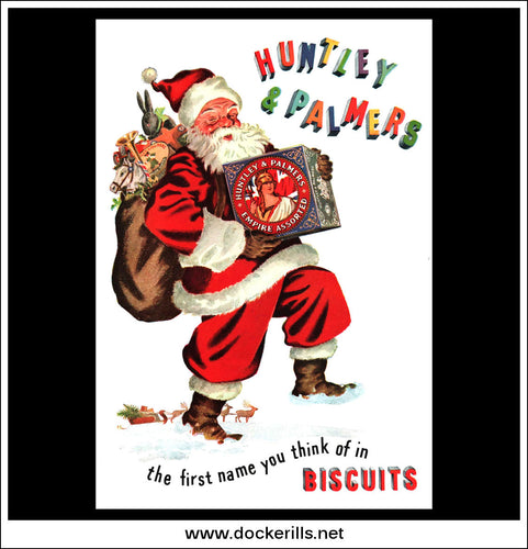 Huntley And Palmers Empire Assorted Biscuits. Original Vintage Christmas Advert From December, 1947.