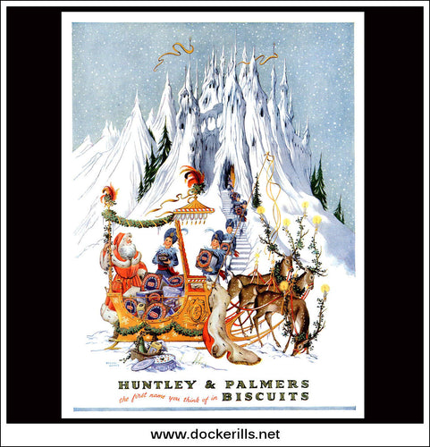 Huntley & Palmers Biscuits. Original Vintage Christmas Advert From December 3rd, 1953.