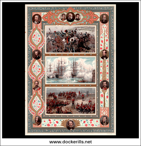 Her Majesty’s Glorious Jubilee 1897. The Record Number of a Record Reign. Single Plate - British Victories On Land And Sea.