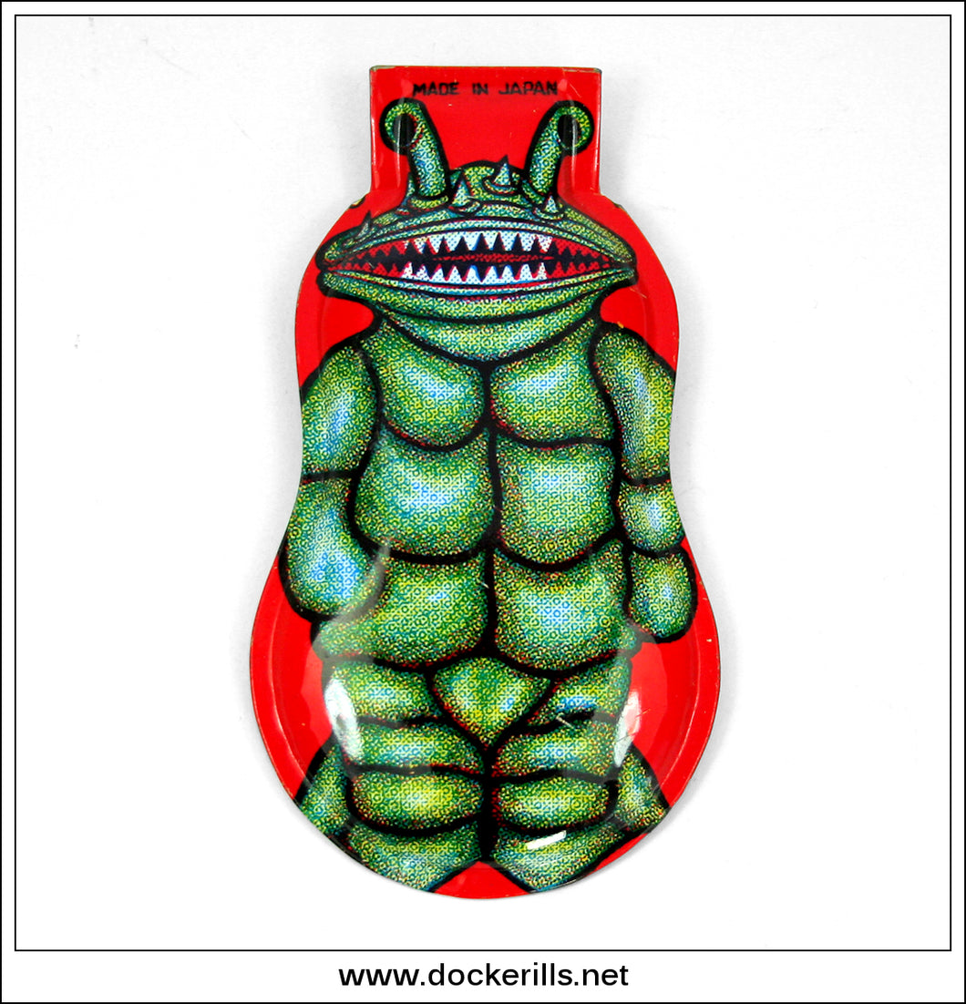Vintage Ichimura Monster Tin Plate Clicker Toy