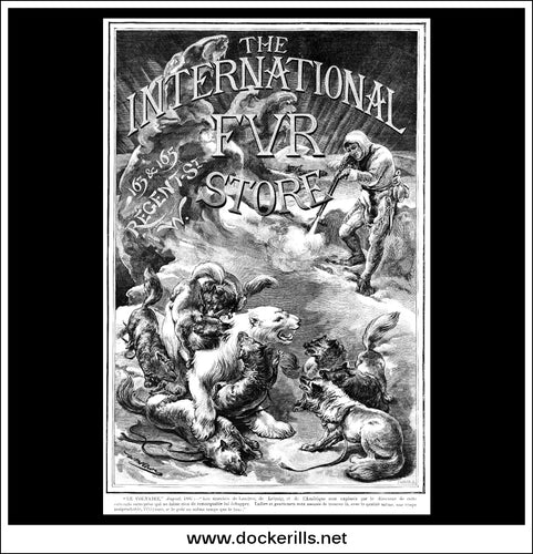 The International Fur Store. Original Vintage Advert From August 13th, 1887.