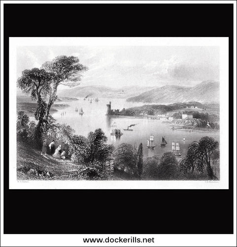 Antique print a view of The Cork River Co. Cork Ireland