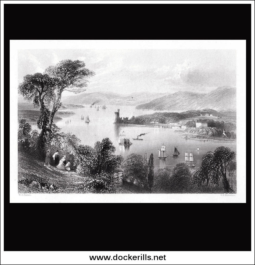 Antique print a view of The Cork River Co. Cork Ireland