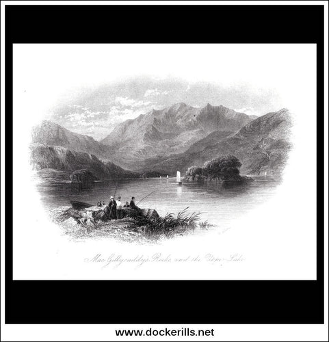 Antique print a view of Macgillcuddy's Reeks Co. Kerry Ireland