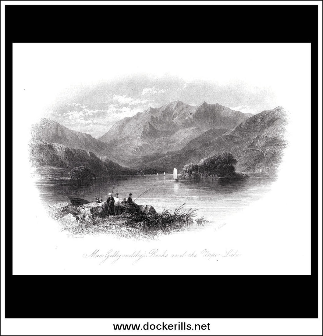 Antique print a view of Macgillcuddy's Reeks Co. Kerry Ireland