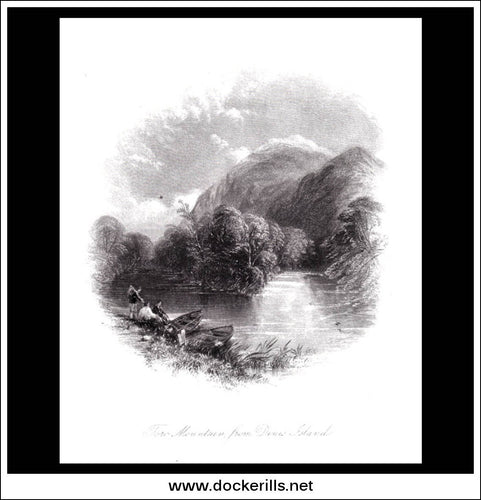 Antique print a view of Torc Mountain From Dinis Island Co. Kerry Ireland