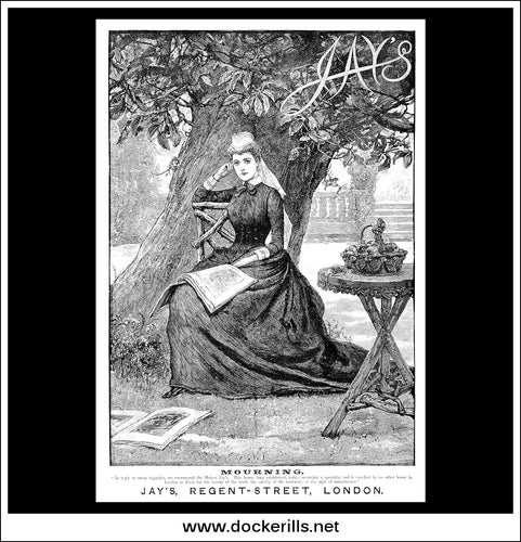 Jays Mourning Fashions. Original Vintage Advert From September 8th, 1888.