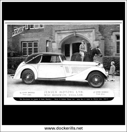 Jensen 21/4 31/2 Litre Models. Original Vintage Advert From 1937.