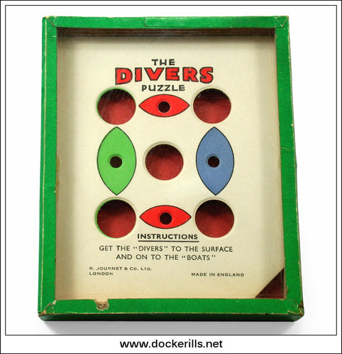 The Divers Puzzle. R. Journet & Co. Ltd. Vintage Puzzle. Glass Front