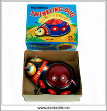Vintage Tin Plate Twinkling Bug Clockwork / Wind-Up Novelty Toy, Kanto Toys, Japan
