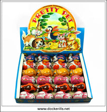 Pretty Pets, Vintage Tin Plate Novelty Toys, Kashiwai, Japan.