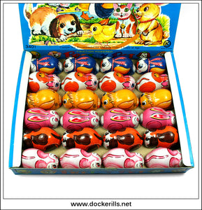 Pretty Pets, Vintage Tin Plate Novelty Toys, Kashiwai, Japan