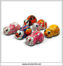 Pretty Pets, Vintage Tin Plate Novelty Toys, Kashiwai, Japan.