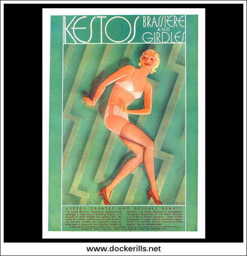 Kestos Ltd. Brassiere And Girdle. Original Vintage Advert From April 13th, 1932.