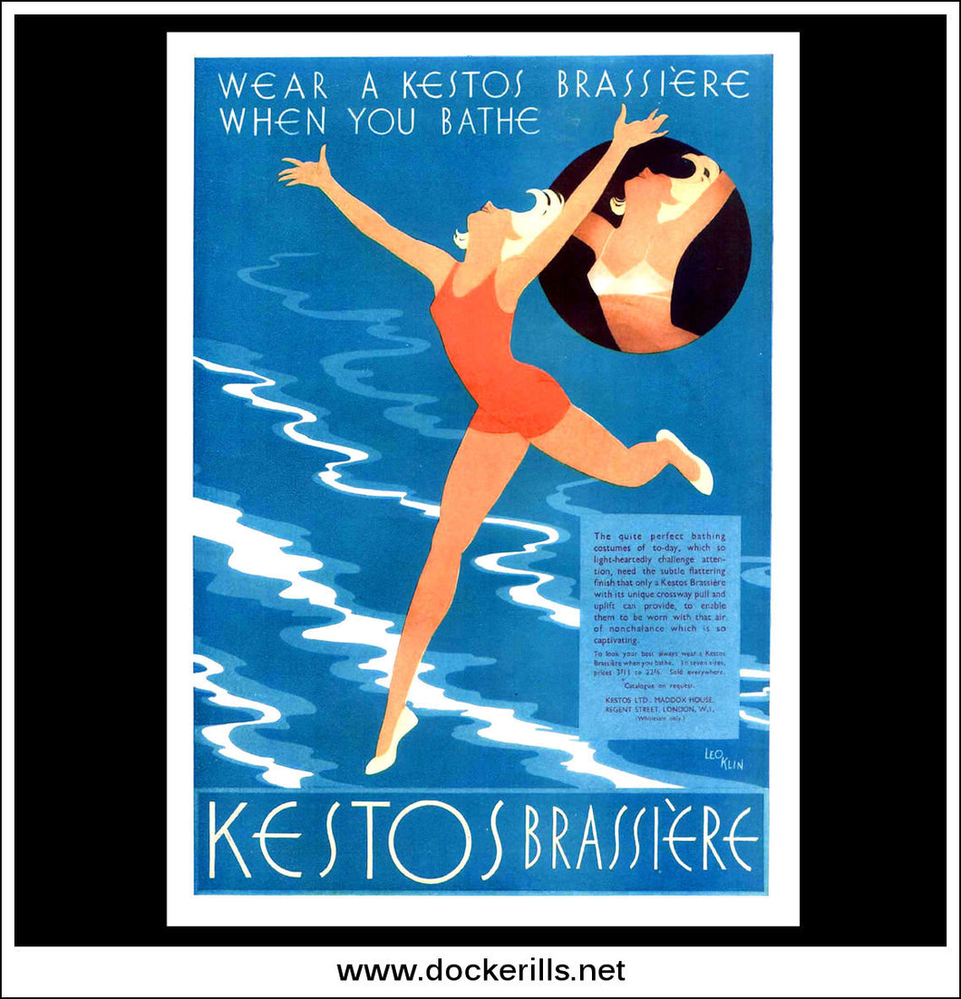 Advert for Kestos Brassiere and Girdles For sale as Framed Prints