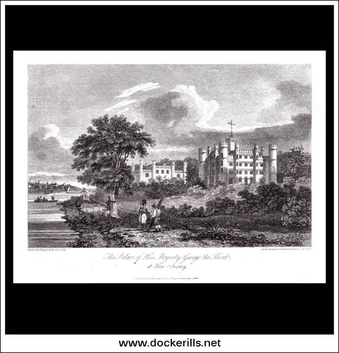 Kew Palace, Palace Of His Majesty George The Third, Surrey, England. Antique Print, Copper Plate Engraving 1806.