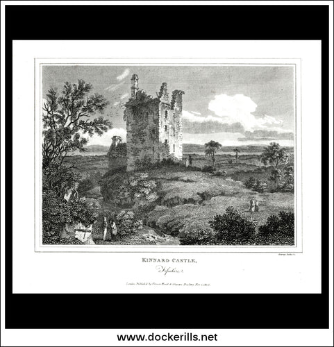 Kinnard Castle, Fifeshire, Scotland. Antique Print, Copper Plate Engraving 1806.