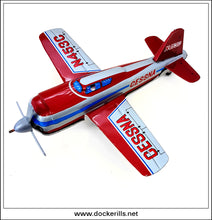 Cessna N453C. Vintage Tin Plate Aeroplane Toy, Koyo Kinzoku, Japan.