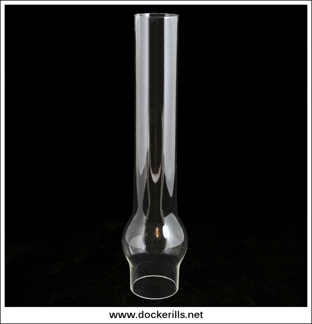 Antique Oil Lamp Chimney - Straight - 1 7/8 inch fitting.