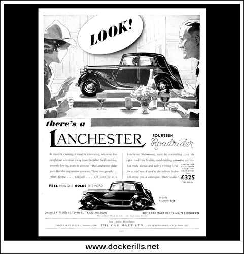 Lanchester Fourteen Roadrider. Original Vintage Advert From April 7th 1937.