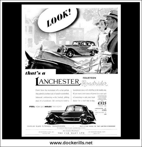 Lanchester Fourteen Roadrider. Original Vintage Advert From April 28th 1937.