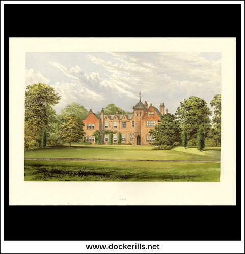 Lea, Near Gainsborough, Lincolnshire, England. Antique Print, Chromoxylograph 1880.