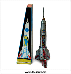 Holdraketa (Moon Rocket). Vintage Tin Plate Space Toy, Lemezaru Gyar, Hungary 2.