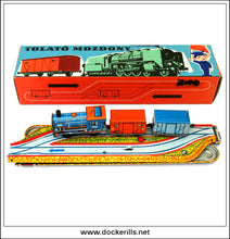 Tolado Mozdony (Locomotive). Vintage Tin Plate Toy. Lemezaru Gyar, Hungary. Ex Technofix 1.