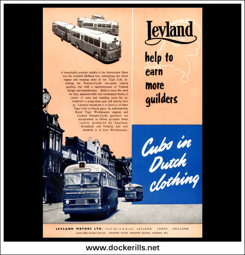 Leyland Tiger Cub Coach/Bus. Original Vintage Advert From June, 1955.