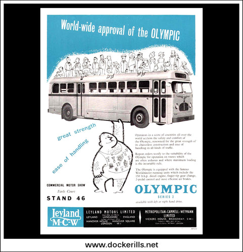 Leyland Olympic Series 2 Coach/Bus. Original Vintage Advert From September, 1958.