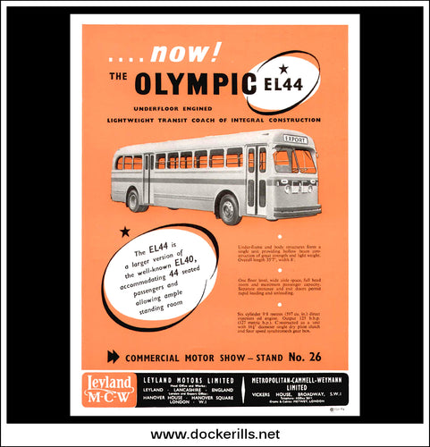 Leyland Olympic Coach/Bus. Original Vintage Advert From October, 1952.