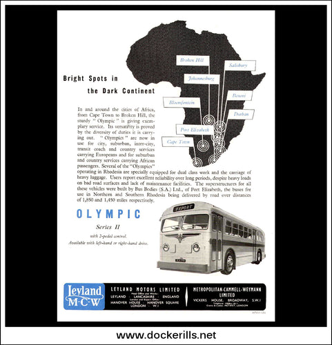 Leyland Olympic Series II Coach/Bus. Original Vintage Advert From February, 1956.