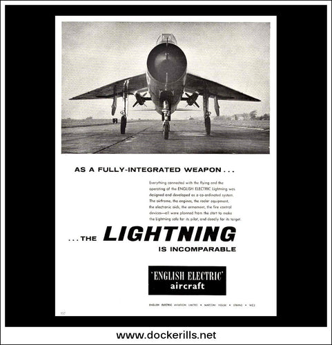 English Electric Lightning. Original Vintage Advert From 1960.