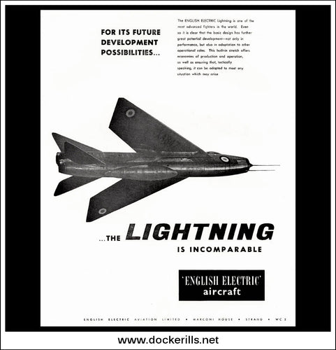 English Electric Lightning. Original Vintage Advert From 1960. [C]