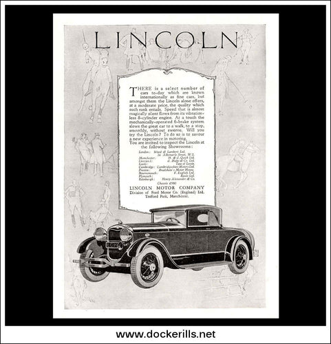 Lincoln. Original Vintage Advert From July 20th, 1927.