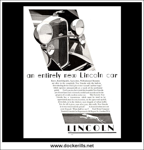 Lincoln Cars. Original Vintage Advert From June 3rd, 1931.