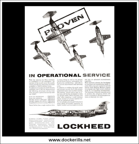 Lockheed F-104 Starfighter. Original Vintage Advert From 1961.