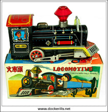 Locomotive, ME 061. Vintage Tin Plate Battery Operated Novelty Toy, China 1.