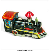 Locomotive, ME 061. Vintage Tin Plate Battery Operated Novelty Toy, China 2.