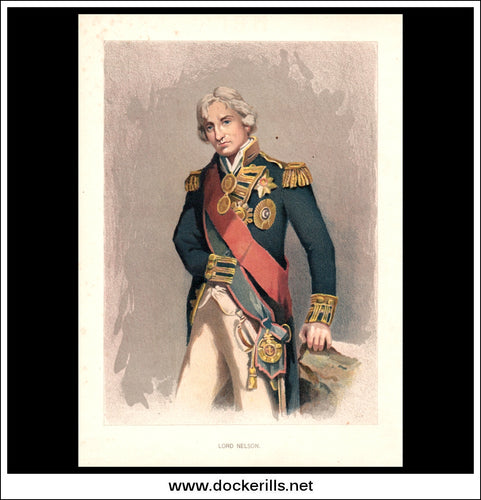 Lord Nelson, Her Majesty's Navy. Antique Print c. 1890.